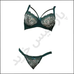 ست سوتین و شورت فنردار مسطر کد 1160