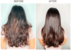 before and after keratin hair treatment