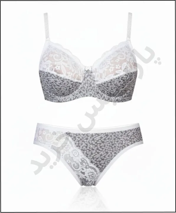 ست شورت و سوتین نخ و گیپور مسطر