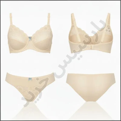 ست شورت و سوتین فنردار دانتل مسطر