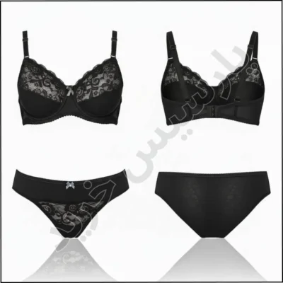 ست شورت و سوتین فنردار دانتل مسطر