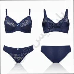 ست شورت و سوتین فنردار دانتل مسطر