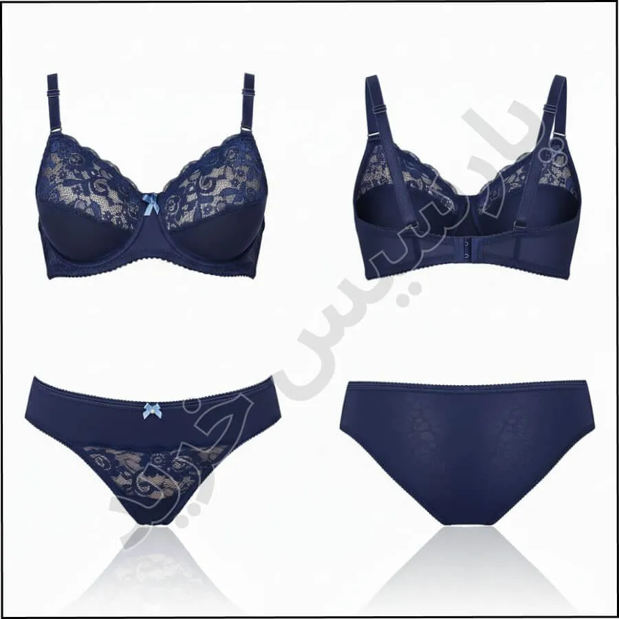 ست شورت و سوتین فنردار دانتل مسطر