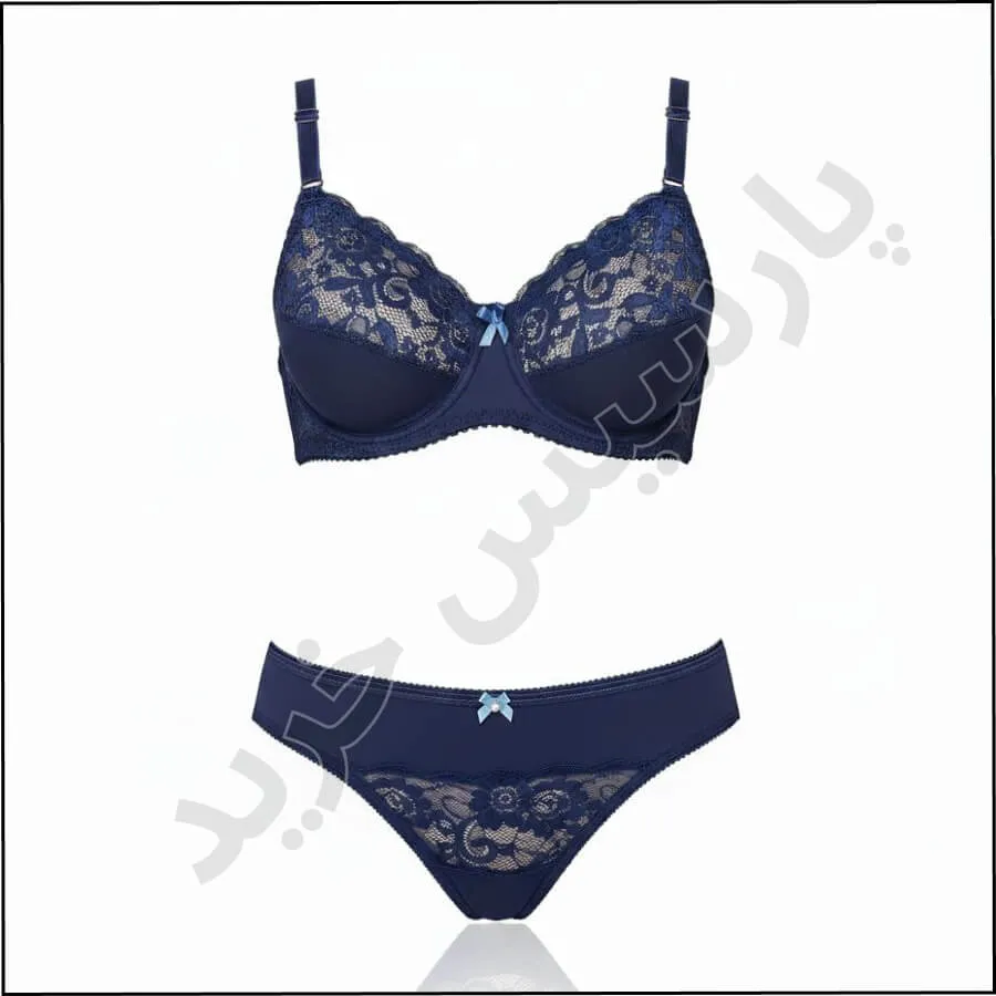 ست شورت و سوتین فنردار دانتل مسطر