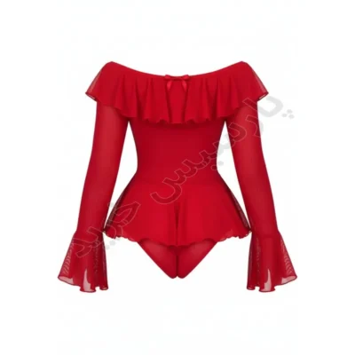 لباس خواب زنانه توری آستین دار دلوین