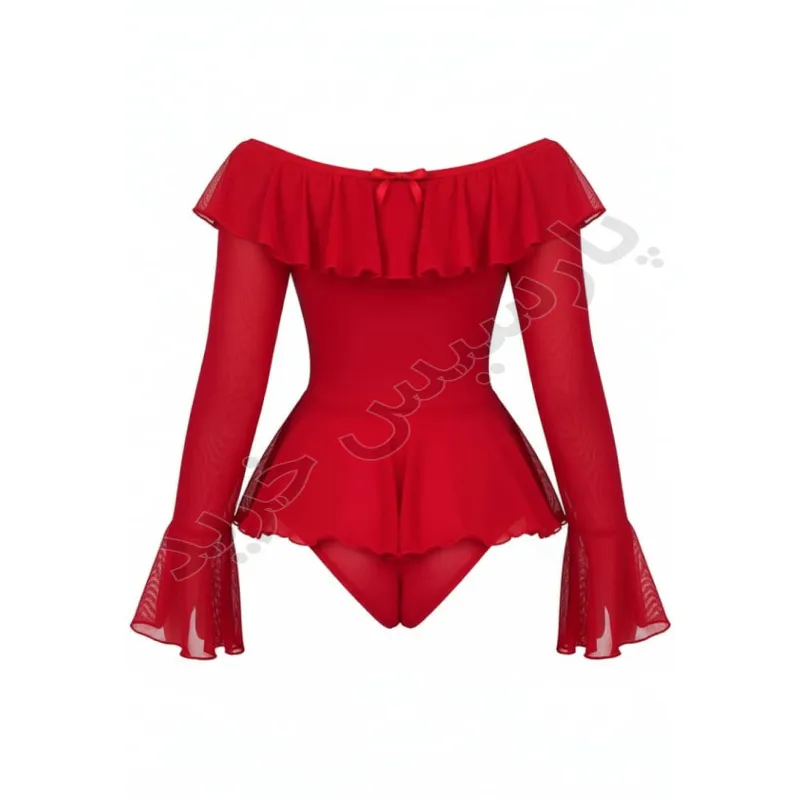 لباس خواب زنانه توری آستین دار دلوین