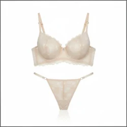 ست زنانه تمام دانتل اروپایی کرمی